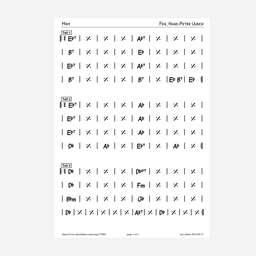 Chordsheet erstellen