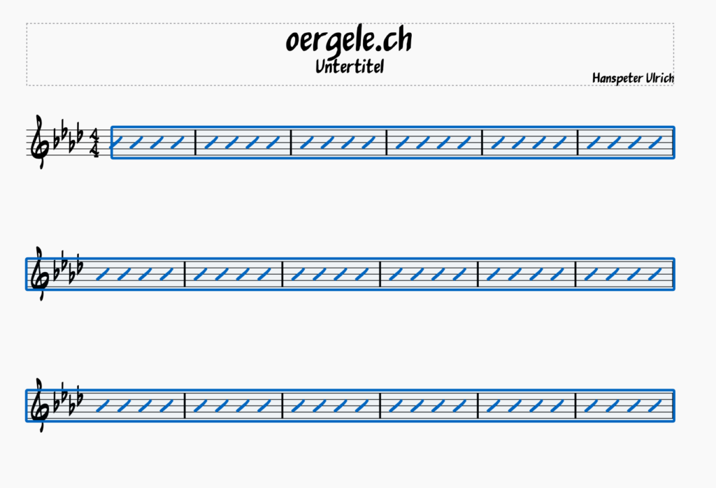 Schrägstriche einfügen in MuseScore.