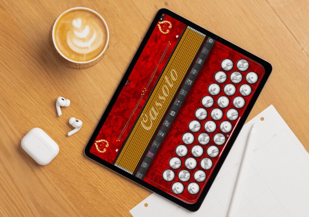 Die App «Accordion Diatonic Cassoto» auf dem iPad.