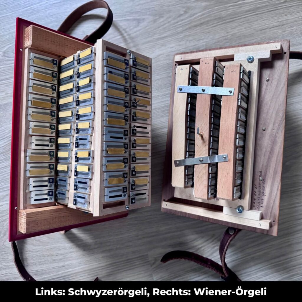 Schwyzerörgeli und Wienerörgeli im Vergleich.